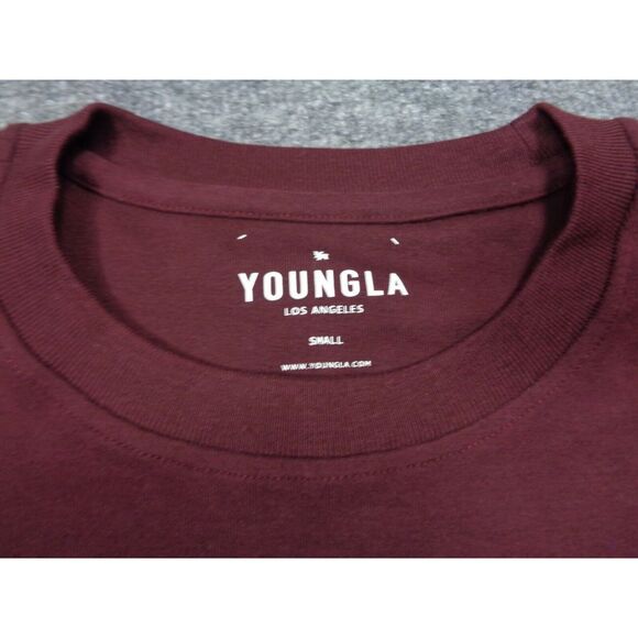 Young LA Sweatshirt Mens S Burgundy Pullover Fleece Streetwear Crewneck - Picture 3 of 10